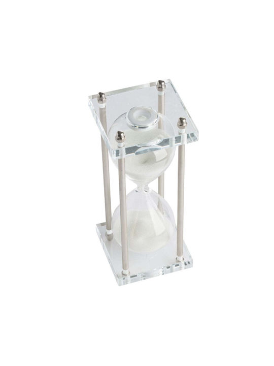 Artekko Dekorative Bürosanduhr aus Glas 7.6x7.6x20.5cm in Transparent Farbe