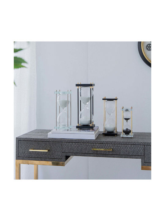 Artekko Dekorative Bürosanduhr aus Glas 7.6x7.6x20.5cm in Transparent Farbe