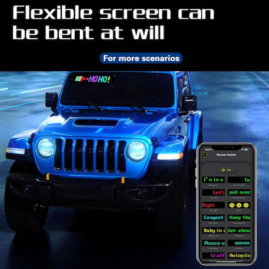 Flexible LED Sign RGB Bluetooth Animated Images Text via App LED Matrix Panel 12x59.5cm OEM