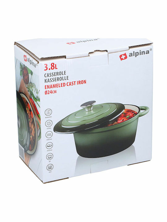 Alpina Appliances Deep Cast Iron Pot from Mantemi 3.8L / 24cm