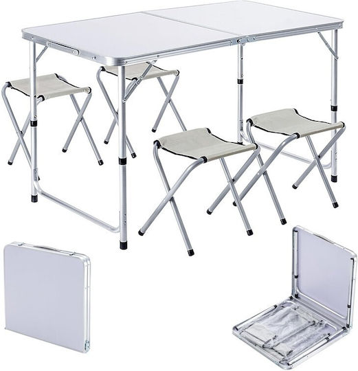 Tabelul Aluminiu pentru Camping Pliabil Argintiu