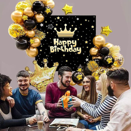 Compoziție cu 53 Baloane Latex Negre Jumbo 70buc