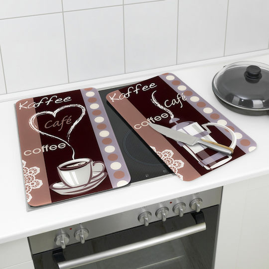 Euronova Herdabdeckungen Caffe aus Glas 30x52cm 2Stück