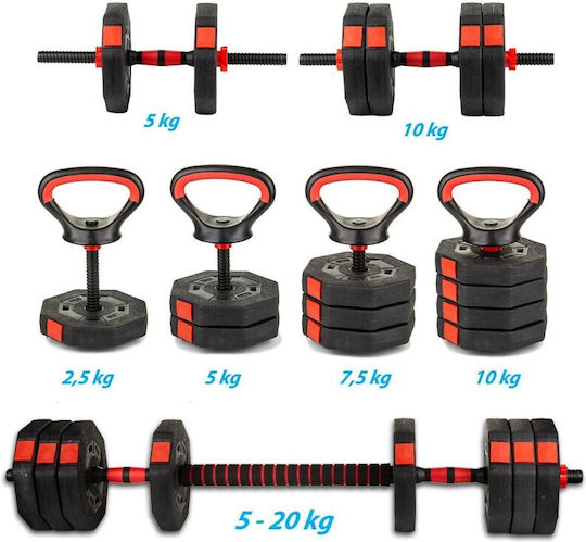 Eb Fit Set De Gantere Cu Set De Gantere Greutate Totală 20kg Cu Stand