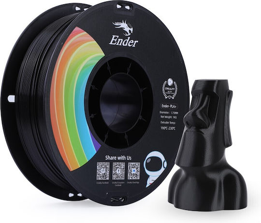 Creality3D PLA 3D Printer Filament 1.75mm Μαύρο 1kg 1τμχ (Spool)