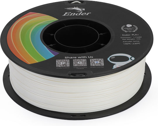 Creality3D PLA 3D Printer Filament 1.75mm Λευκό 1kg 1τμχ (Spool)