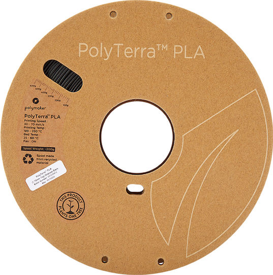 Polymaker PolyTerra PLA 3D Printer Filament 1.75mm Black 1kg