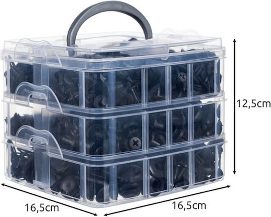 Set Cleme-clipuri Reparare Auto Idealstore Include 620 Piese 16 Dimensiuni Universale 4 Pană Finisare Auto 1 Unealtă Îndepărtare Clipuri Cutie Depozitare