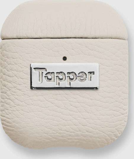 Tapper Θήκη Δερμάτινη σε Μπεζ χρώμα για Apple AirPods