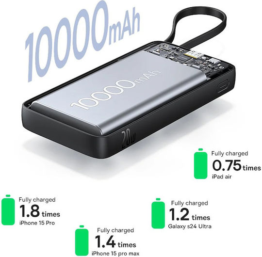 Baseus Bipow 2 Power Bank 10000mAh 20W with USB-A Port and USB-C Port White
