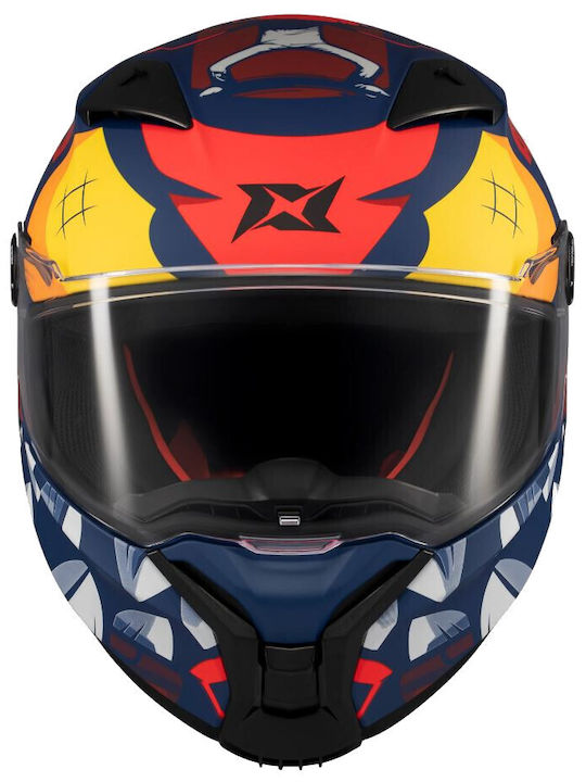 Axxis Fenix Angry face C5 Black/Red Mat Κράνος Μηχανής Full Face DOT / ECE 22.06 με Sunvisor