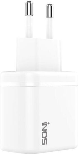 iNOS Charger Without Cable GaN with USB-C Port 35W Power Delivery / Quick Charge 3.0 Whites (A119)