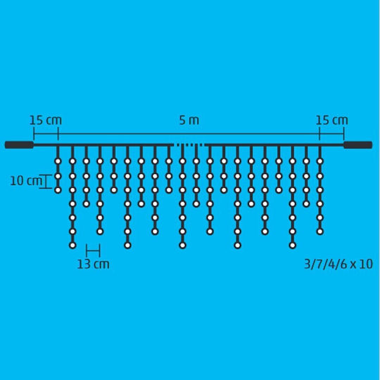 200 Λαμπάκια LED Κουρτίνα 5μ. Θερμό Λευκό 200 Λαμπάκια LED Κουρτίνα 5μ. Θερμό Λευκό