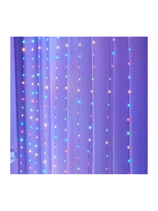 300 Λαμπάκια LED 3μ. x 300εκ. RGB USB τύπου Κουρτίνα