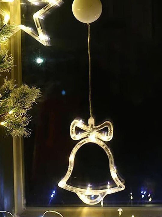 Φωτιζόμενη Χριστουγεννιάτικη Πλαστική Φιγούρα Καμπάνα Λευκή Ύψους 19εκ.