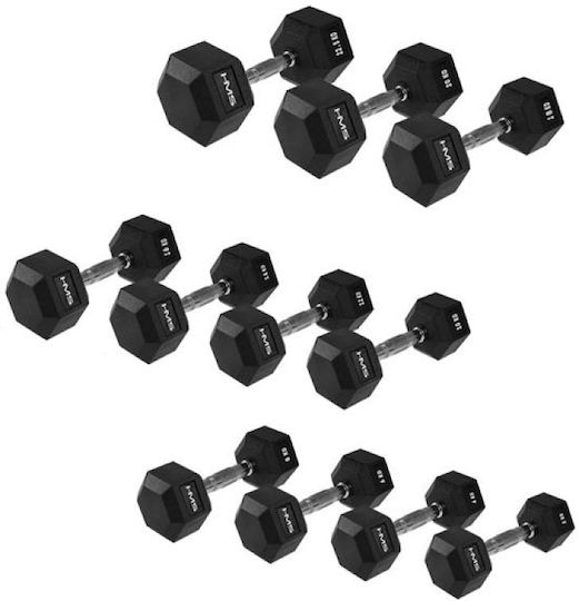 HMS Hex Pro Барбели Шестоъгълник Ластичен 1 x 18кг