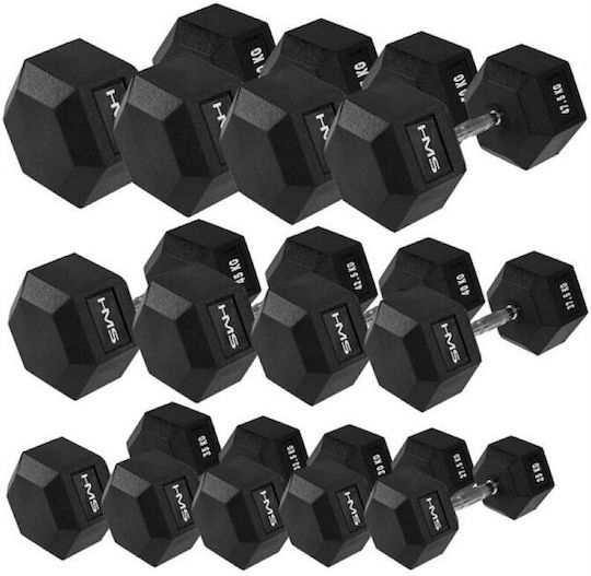 HMS Hex Pro Greutate Hexagon din cauciuc 1 x 6kg