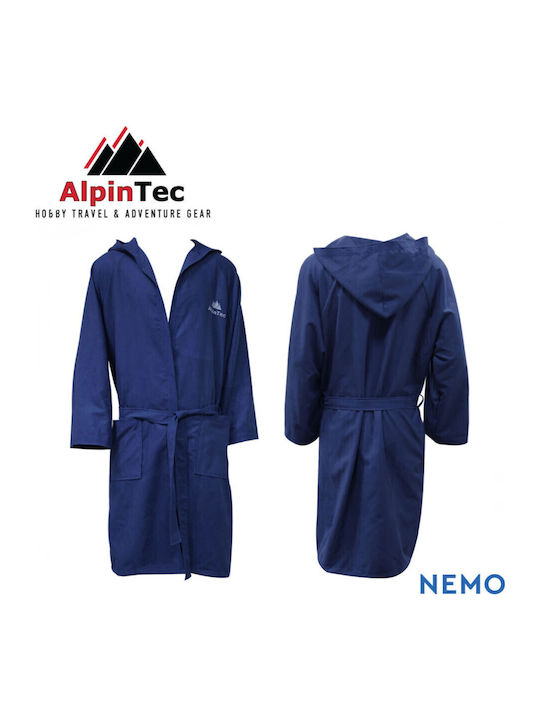 AlpinPro Nemo BRS14-BL Kids Swimming Bathrobe Black Microfiber