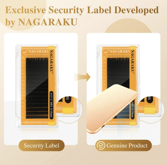 Nagaraku Air Series Double Tips Ellipse False Eyelash Extensions 0.15d Mix 8-12mm