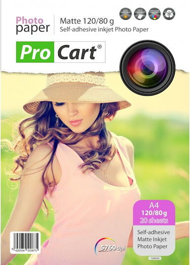 Top 20 Foi Procart Hârtie Foto Mată Autocolantă 120/80g Mărime A4