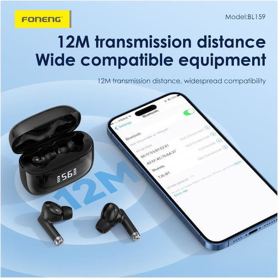 Foneng BL159 In-ear Bluetooth Handsfree Căști cu Carcasă de Încărcare Alb