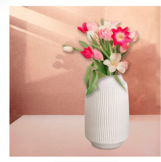 Ceramic White Vase Φ22xH35cm
