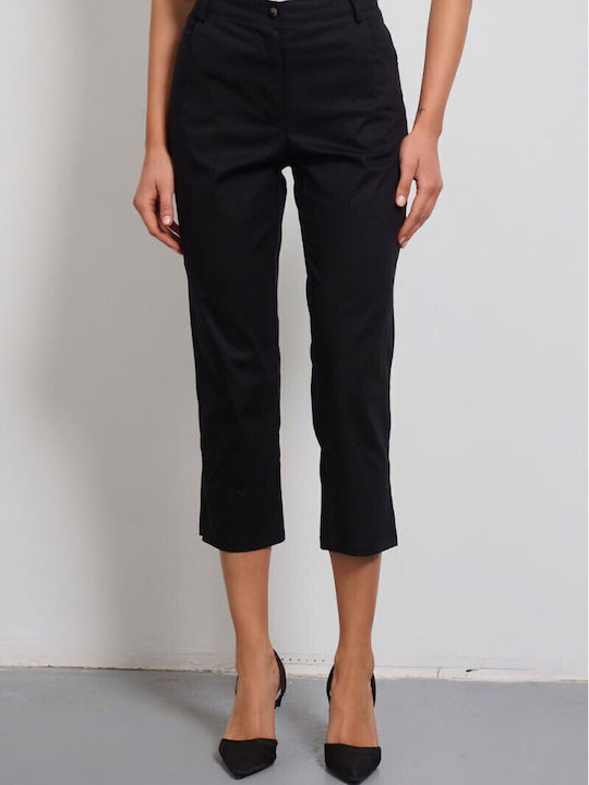 Dama Tesatura Capri Pantaloni Black