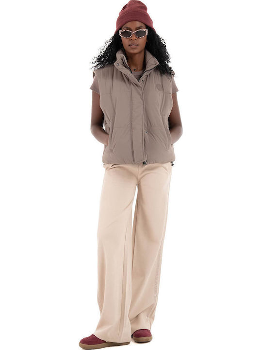 Women's Lifestyle Jacket Waterproof for Winter Brown