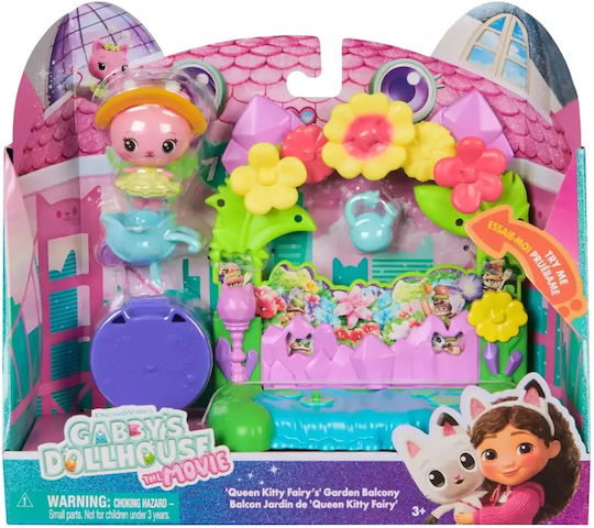 Spin Master Gabby's Dollhouse Queen Kitty Fairy's Garden Balcony for Ages 3 Plus