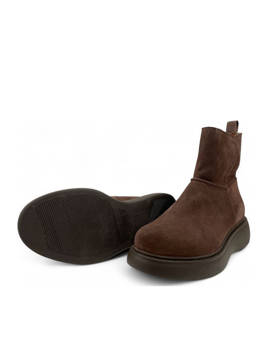 Leder Stiefeletten Damen Braun
