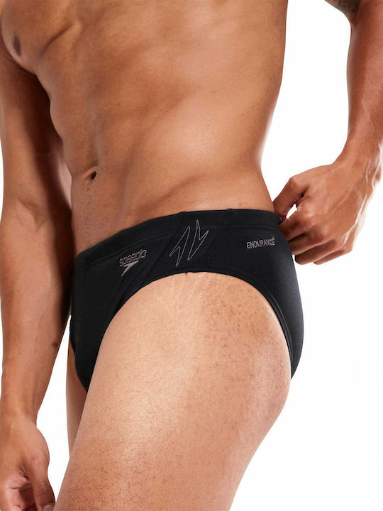 Herren-Bademode Slip Schwarz mit Gestreift