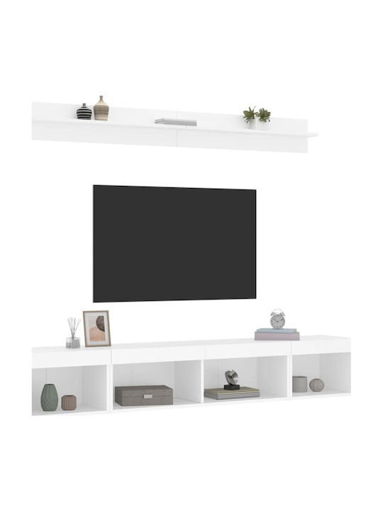 Living Room TV Unit with Lighting White