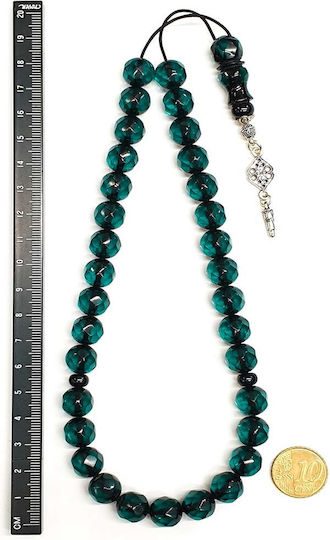 Roloi Komboloi Mastic Worry Beads with 33 Beads Green 32cm