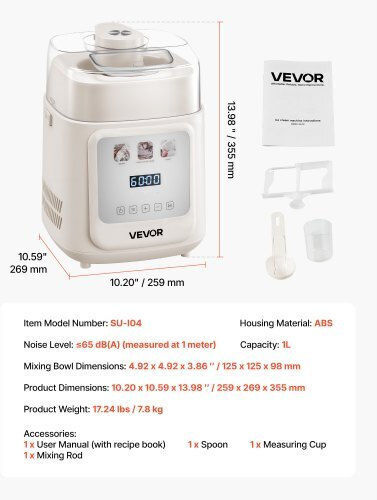 Vevor Vevor Ice Cream Maker 1L White