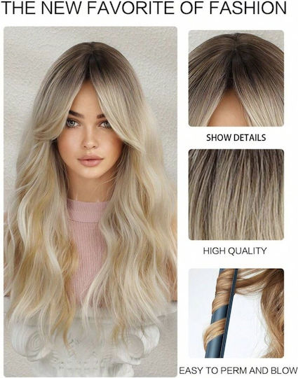 Hair Duty Περούκα με Συνθετική Τρίχα σε Ξανθό Χρώμα 65cm