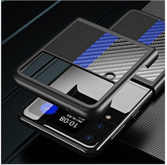 Carbon Fiber Texture Contrast Color Back Cover Plastic Blue (Galaxy Z Flip3)