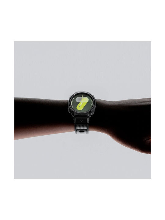 Spigen Rugged Armor Pro Silikonhülle in Schwarz Farbe für Samsung Galaxy Watch 8 44 mm