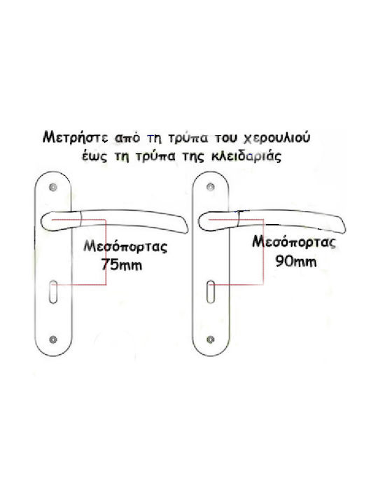 Roline Πόμολο Εξώπορτας με Πλάκα Δεξί Αντικέ