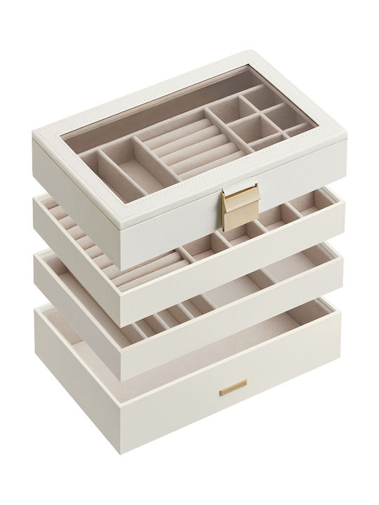 Songmics Wooden White Jewellery Box 28x17x18.3cm