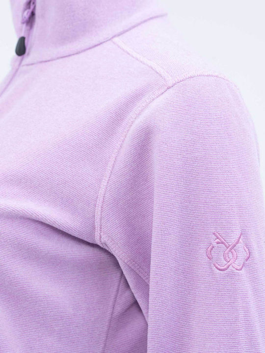 Γυναικεία Ζακέτα με Φερμουάρ Purple