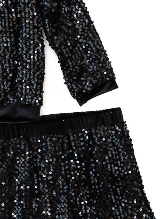 Set pentru copii cu fustă Iarnă 2buc Black
