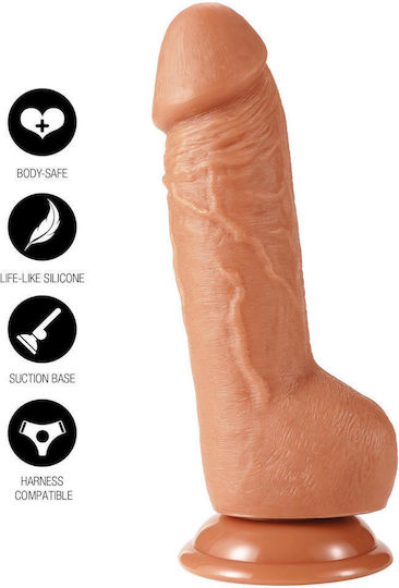 Realistisches Dildo mit Hoden und Saugnapf Fleisch