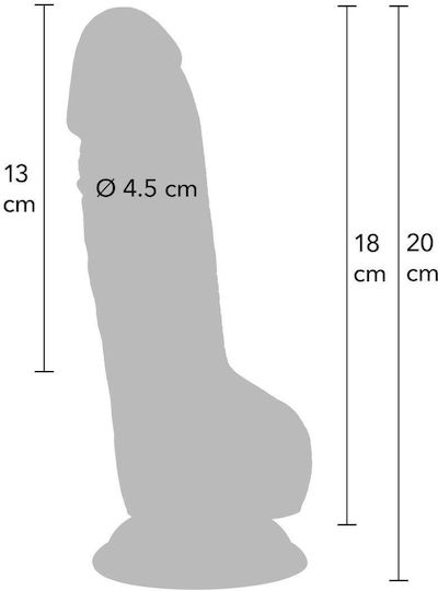 Realistisches Dildo mit Hoden und Saugnapf Fleisch