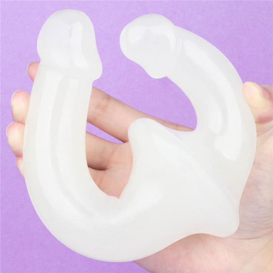 Lovetoy Lumino Play Blue Light Doppeldildo Blau
