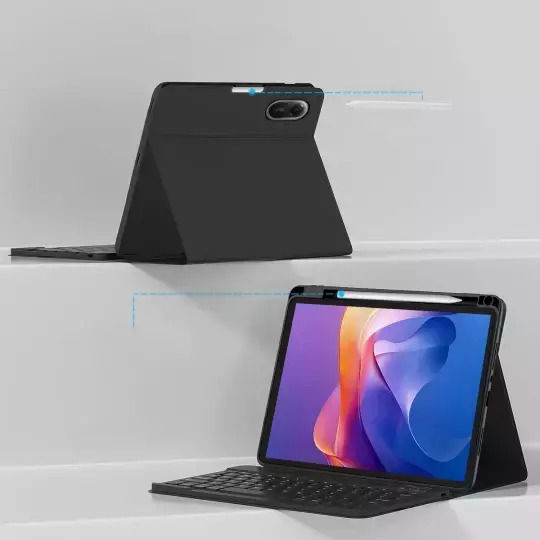 Tech-Protect SC PEN Флип капак с Клавиатура в Английски език САЩ Черен (Xiaomi Redmi Pad 2 11 инча)