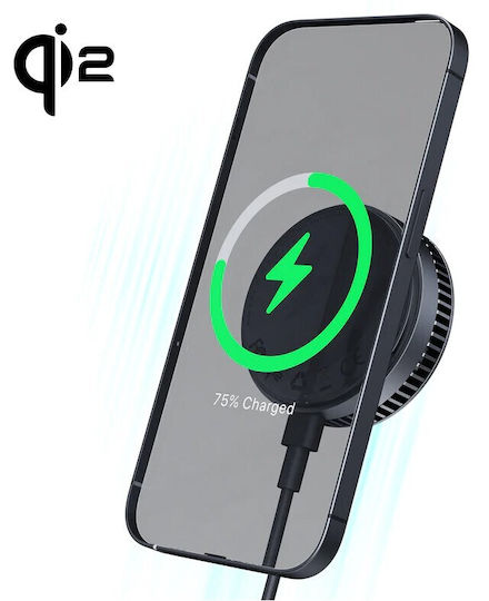 Aukey Ασύρματος Φορτιστής Qi2 15W Γκρι (LC-G10 MagFusion)