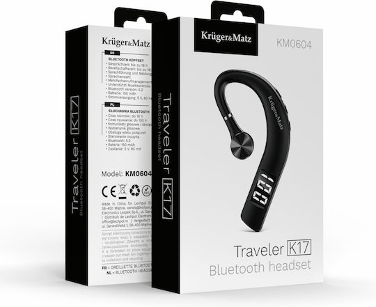 Kruger & Matz Traveler K17 In-ear Bluetooth Handsfree Ακουστικά Μαύρα
