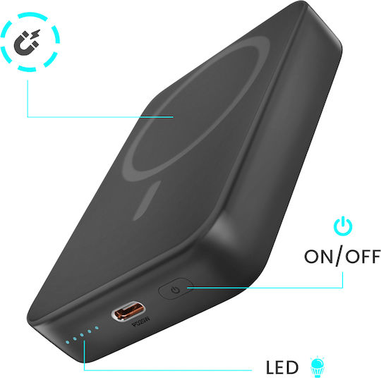 BWOO BO-P59 MagSafe Power Bank 10000mAh with USB-C Port Black