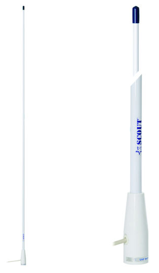 Eval Antenă marină VHF Antenă VHF din fibră de sticlă pentru barcă 156-162Mhz 1.5m