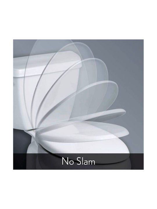 Plastic Soft Close Toilet Seat White 46cm